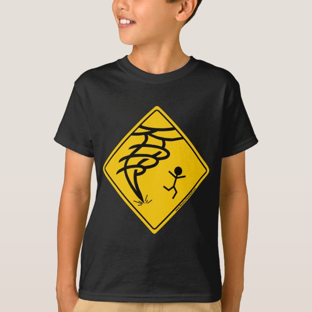 Tornado Warning Sign T-Shirt (Front)