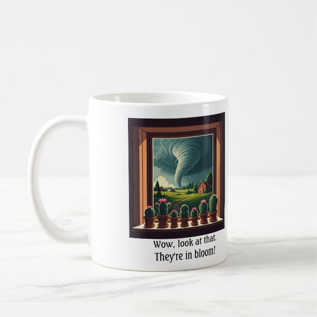Tornado window sill cactus mug (Left)