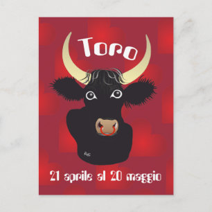 Toro 21 aprile al 20 maggio Cartolina Postcard