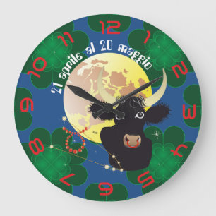 Toro 21 aprile al 20 maggio Orologio Large Clock
