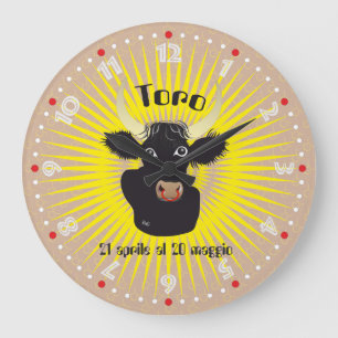 Toro 21 aprile al 20 maggio Orologio Large Clock