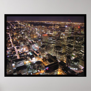 Toronto at Night from the CN Tower Poster