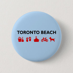 Toronto Beach Icons Light-Colour 6 Cm Round Badge