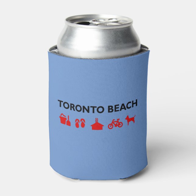 Toronto Beach Icons Light-Colour Can Cooler (Can Front)