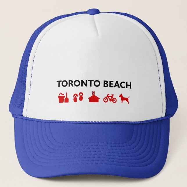 Toronto Beach Icons Light-Colour Trucker Hat (Front)