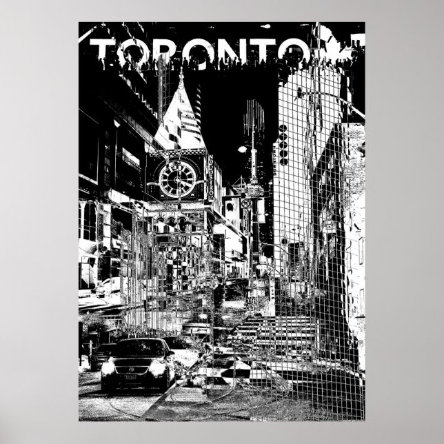 ࿗ Toronto, black and white collage  Poster (Front)