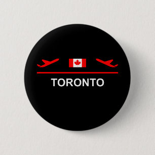 Toronto Canada Airport Plane Dark Colour 6 Cm Round Badge