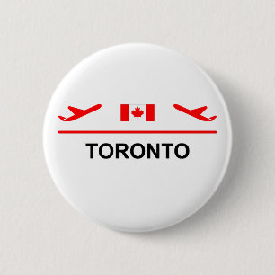 Toronto Canada Airport Plane Light-Colour 6 Cm Round Badge