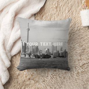 Toronto Canada Black and White Vintage Custom Thro Cushion