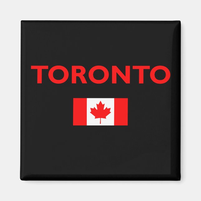 Toronto Canada Canadian Flag Dark Colour Magnet (Front)