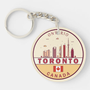 Toronto Canada City Skyline Emblem Key Ring
