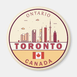 Toronto Canada City Skyline Emblem Magnet