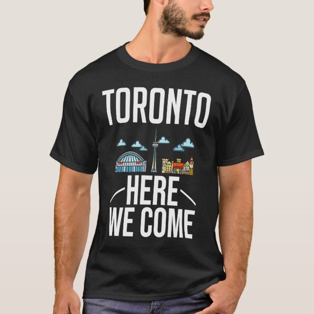 Toronto Canada City Trip Skyline Map Travel T-Shirt (Front)