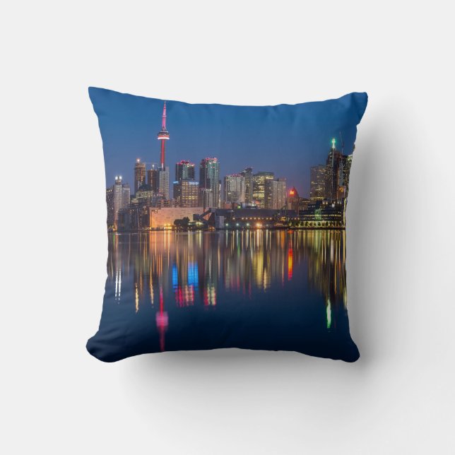 Toronto Canada night cityscape Cushion (Front)