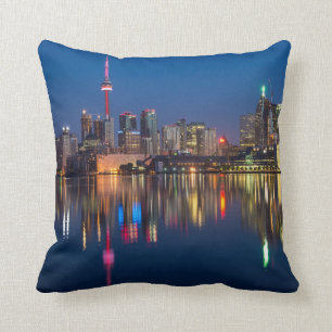 Toronto Canada night cityscape Cushion