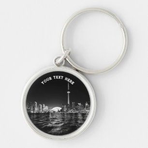 Toronto Canada Ontario Black White Vintage Keychai Key Ring