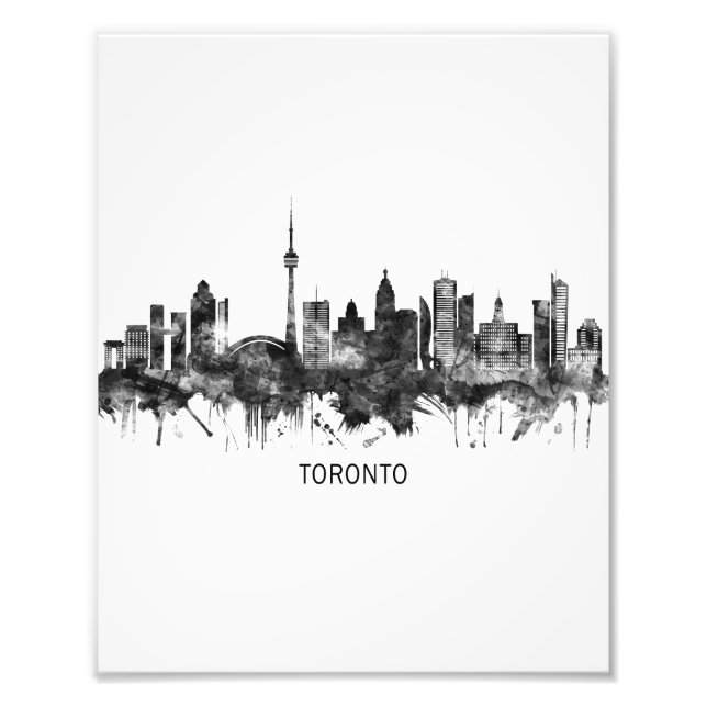 Toronto Canada Skyline BW Photo Print (Front)
