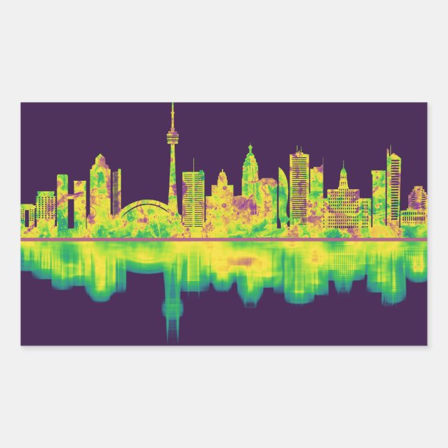 Toronto Canada Skyline Rectangular Sticker (Front)
