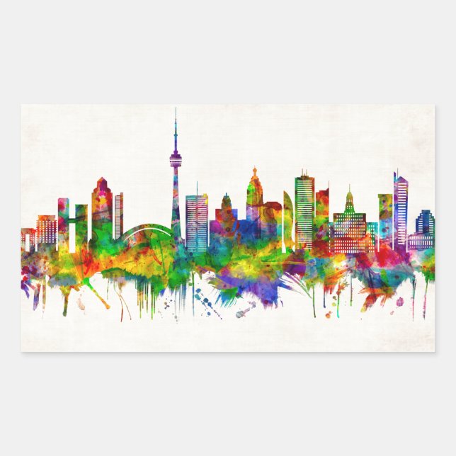 Toronto Canada Skyline Rectangular Sticker (Front)