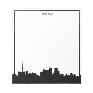 Toronto Canada Skyline Silhouette, DIY Colour BG Notepad