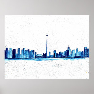 Toronto Canada Skyline Vintage CN Tower Poster