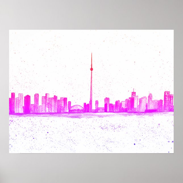 Toronto Canada Skyline Vintage CN Tower Poster (Front)