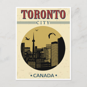 Toronto Canada Vintage Travel ontario art Postcard