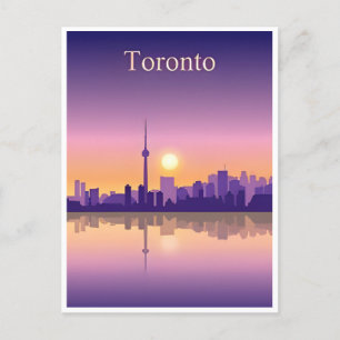 Toronto Canada Vintage Travel skyline ontario Postcard