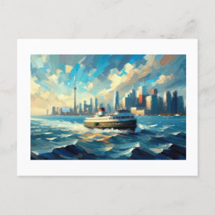 Toronto City Skyline with Ferry, Postcard
