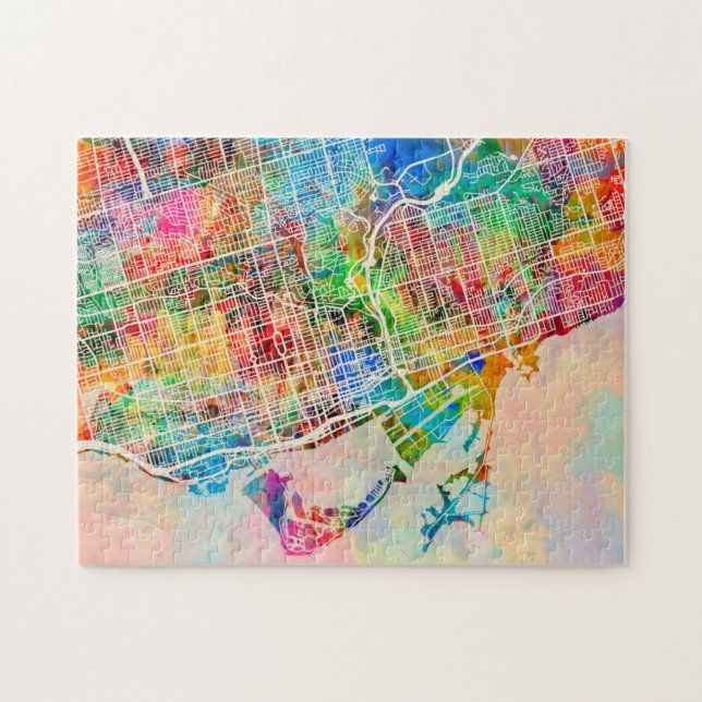 Toronto City Street Map Jigsaw Puzzle (Horizontal)