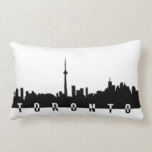 toronto cityscape canada city symbol black silhoue lumbar cushion