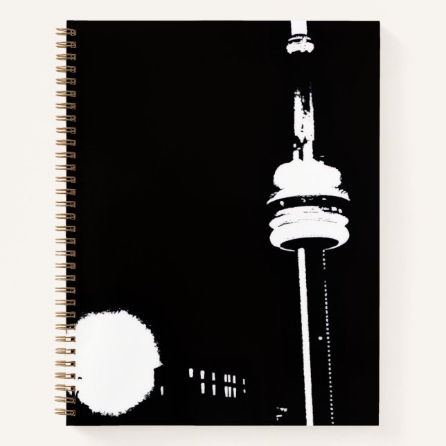 Toronto CN Tower black and white vector  Notebook (Front)