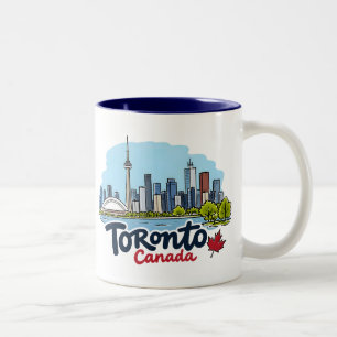 Toronto CN Tower Skyline Two-Tone Coffee Mug