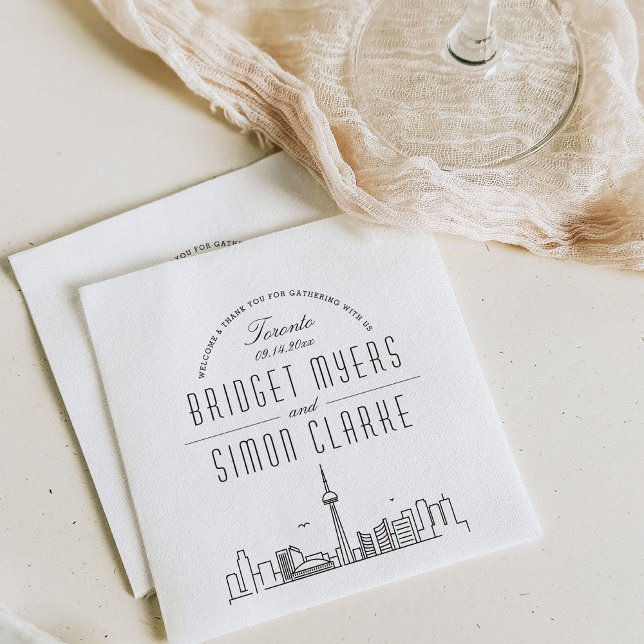 Toronto Deco Skyline | Wedding Event Napkin (Creator Uploaded)