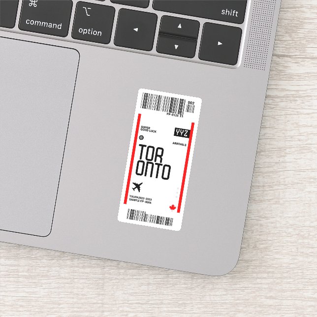 Toronto Flight Ticket Boarding Pass Travel Canada  (Detail)