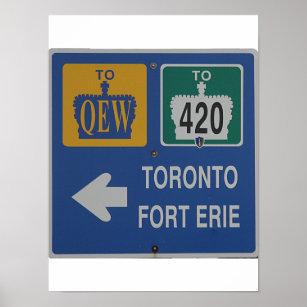 Toronto, Fort Erie Canada Road Sign