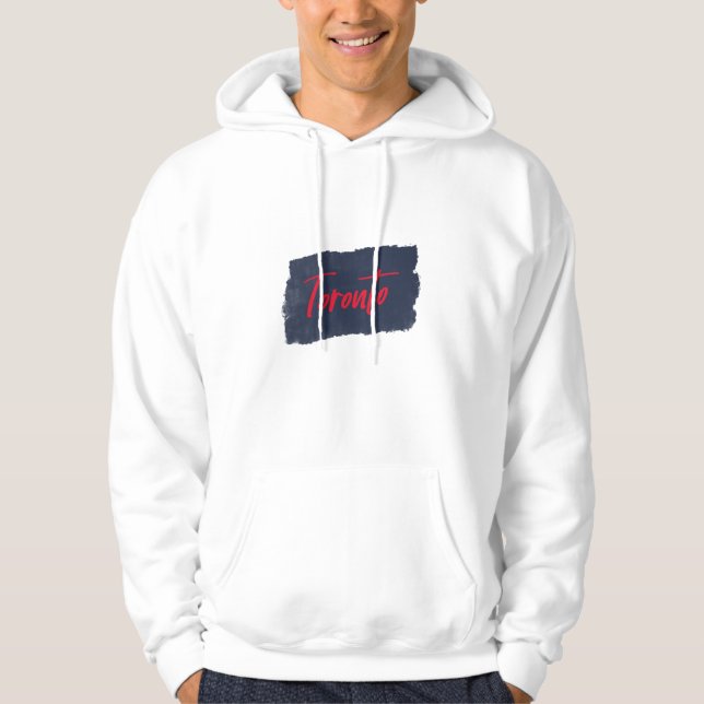 Toronto Handwritten Red Typography Hoodie (Front)
