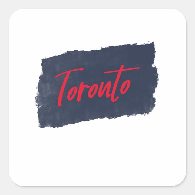 Toronto Handwritten Red Typography  Square Sticker (Front)