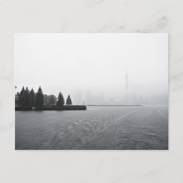 Toronto Harbour Skyline in the Rain Postcard (Front)