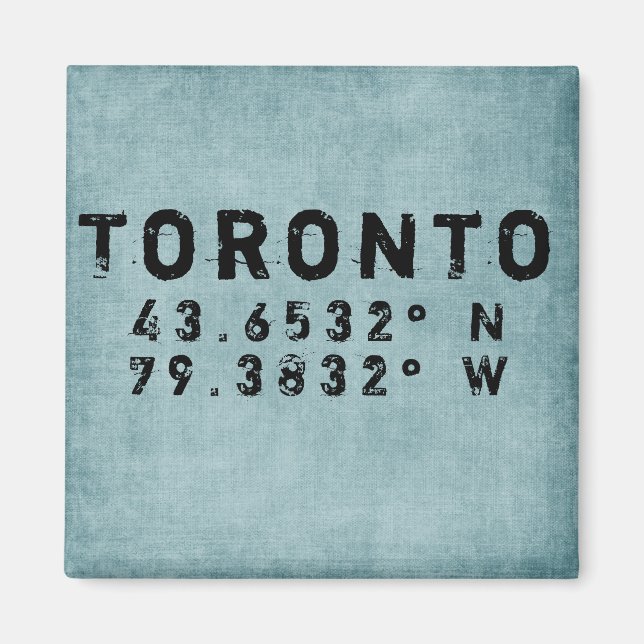 Toronto Latitude Longitude Denim Magnet (Front)