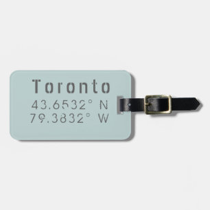 Toronto Latitude Longitude Luggage Tag