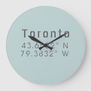 Toronto Latitude Longitude Wall Clock