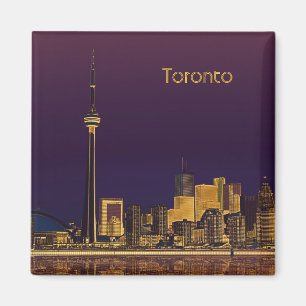 Toronto night skyline magnet