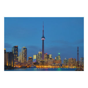Toronto Ontario Canada Skyline At Night Photo Print