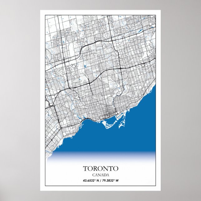 Toronto Ontario Canada Travel City Map Poster (Front)