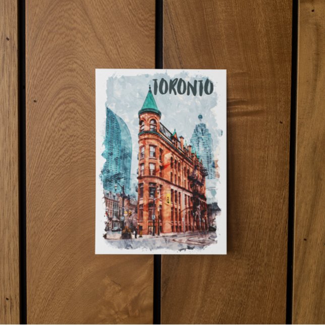 Toronto Ontario Canada Travel Watercolor Postcard (toronto ontario canada postcard)