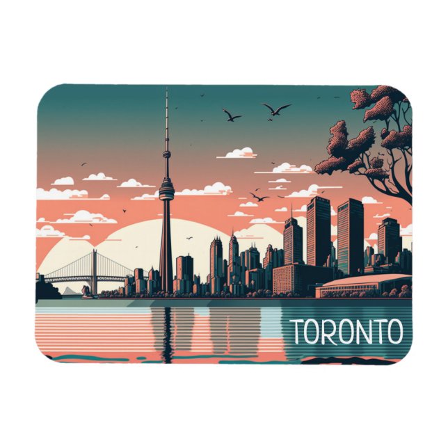 Toronto Ontario Panorama View Cityscape Magnet (Horizontal)