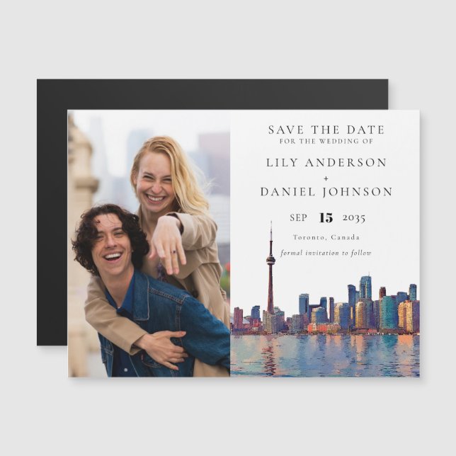 Toronto Photo Wedding Save The Date Magnetic Invitation (Front/Back)