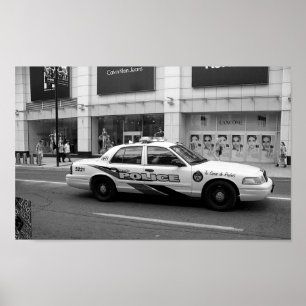 Toronto Police Car Black And White Photography Poster