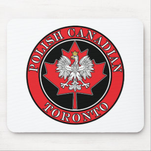 Toronto Polish Round Canadian Leaf Mouse Pad